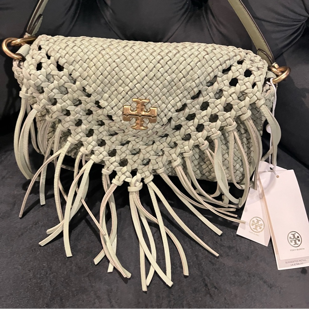 NWT Tory Burch Kira Fringe Small Flap Shoulder Bag